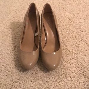 Nude almond shape toe heels